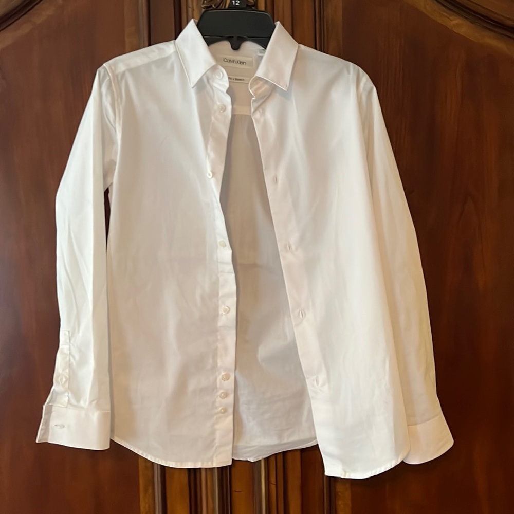 Boys White Dress Shirt; Size 12